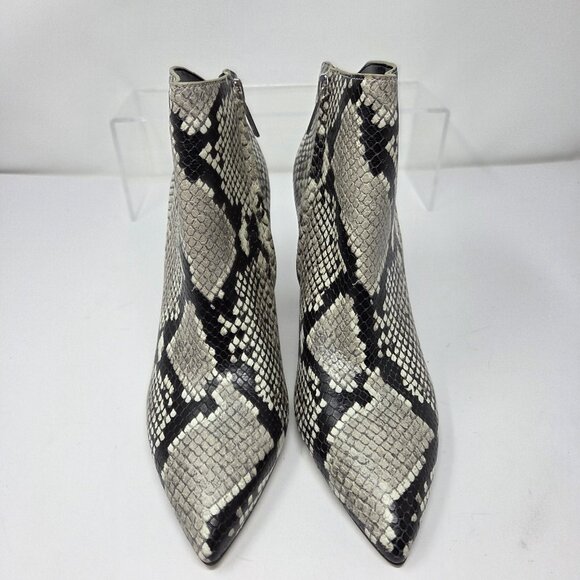 Marc Fisher Boots Women's 7.5 Snake Print Ankle Pointed Toe Block Heel Unno Moto - Picture 3 of 8